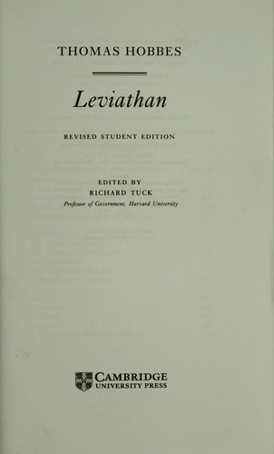 Hobbes: Leviathan: Revised Student Edition